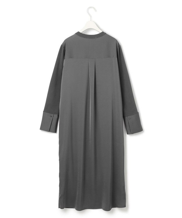 ICB L 【洗える】 クロスコンビ ワンピース チャコール系