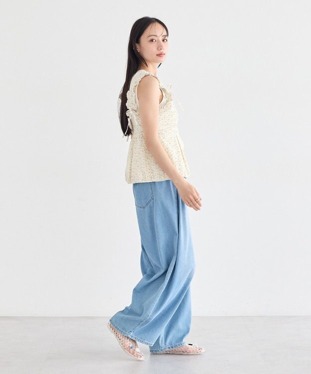 earth music&ecology 前後2WAYスリット釦タンクトップ Ivory