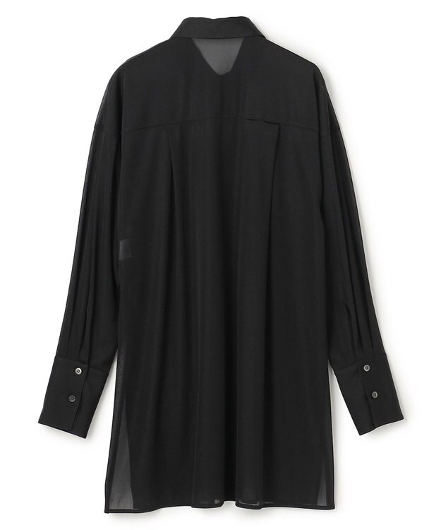 uncrave トリコットシフォン ロングシャツ ブラック