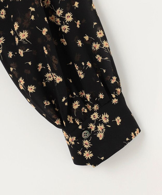 組曲 シフォンオーガンプリント ティアードブラウス ブラックベース系5