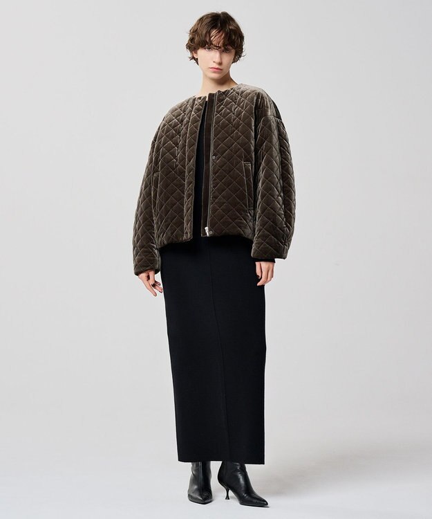 uncrave シルキーニット ワンピース（uncrave WHITE） ブラック