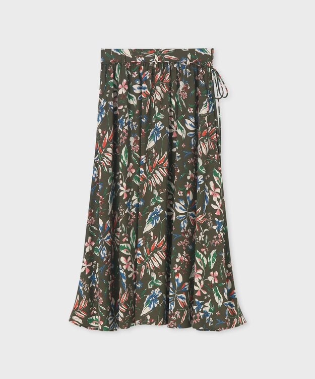 Paul Smith Number Floral ギャザースカート カーキ