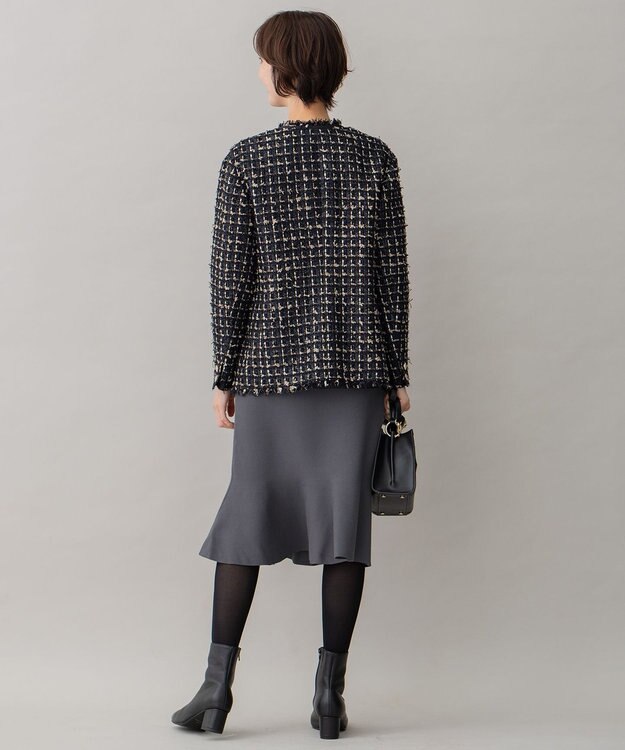 自由区 ファンシーツイード ジャケット ネイビー系