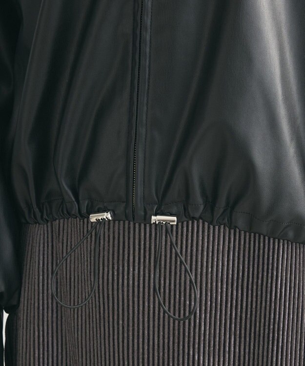 Green Parks フェイクレザードロストブルゾン Black