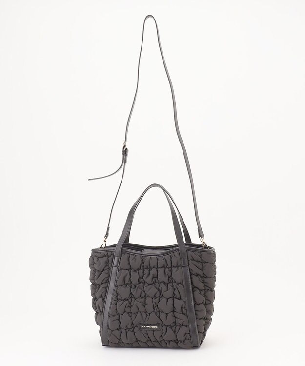 LA BAGAGERIE ポップコーンキルト2WAYトート Sサイズ ブラック