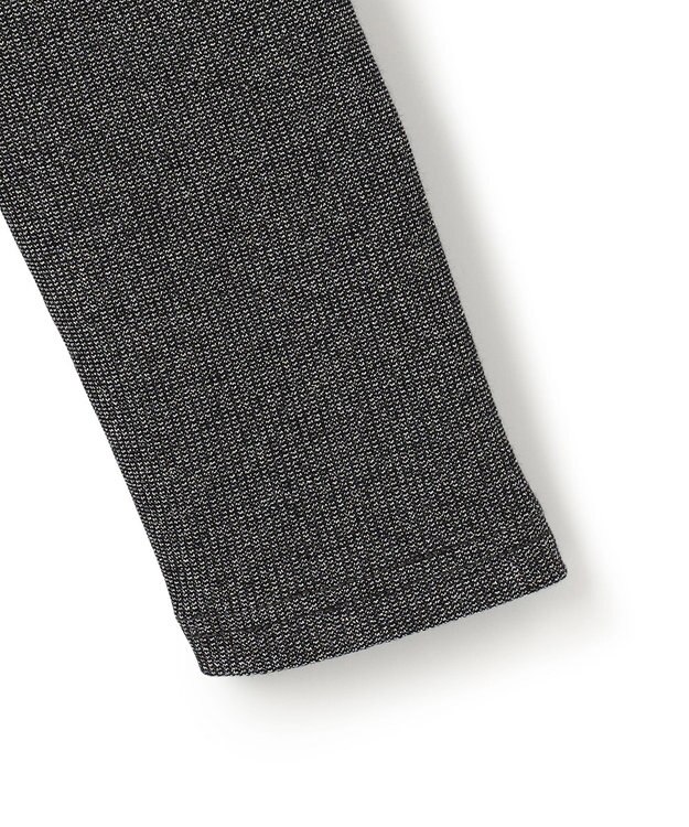 ICB L 【洗える】 シャイニーリブテレコ プルオーバー ブラック×シルバー系