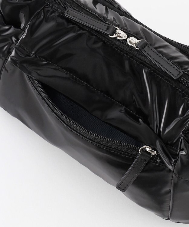 LA BAGAGERIE メタリックドロストポケット　ミニショルダーバッグ ブラック