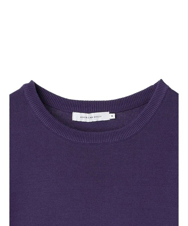 AMERICAN HOLIC ５分袖ニットプルオーバー Purple