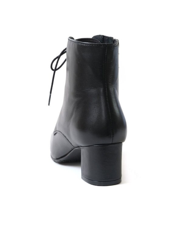 Pointer 内側ファスナー 本革レースアップショートブーツ ブラック