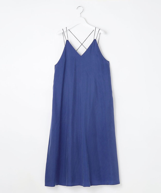 23区 【SLOW/一部店舗限定】キュプラフィブリルクロス キャミ ワンピース ブルー系