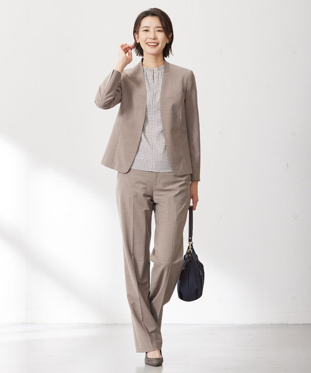 J.PRESS LADIES S 【セットアップ対応】BAHARIYE PINHEAD パンツ ブラウン系