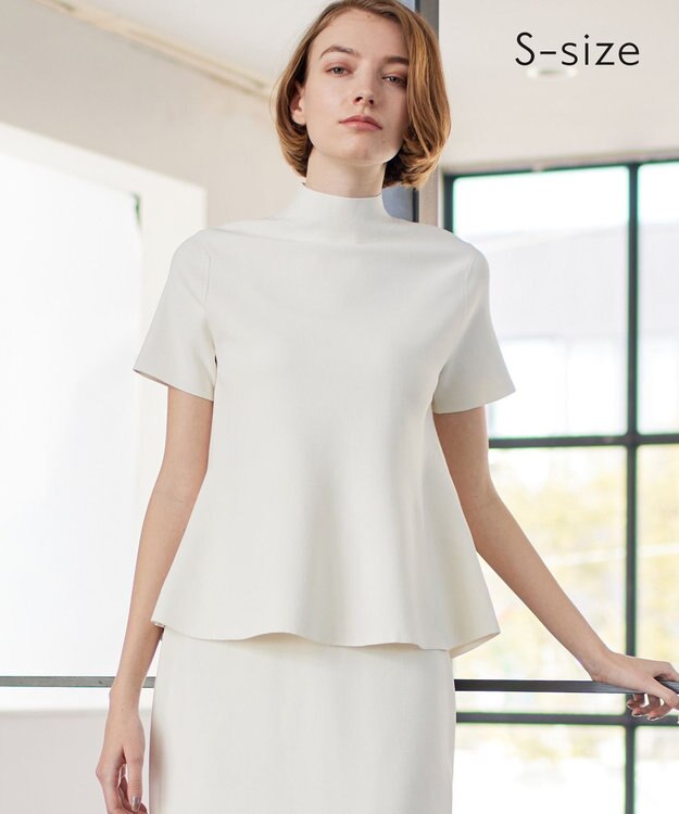 BEIGE， 【S-size】HOLLY / ペプラムニット Ecru