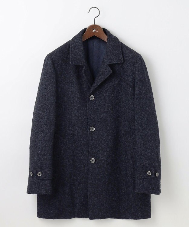JOSEPH ABBOUD 【軽量/JAPANファブリック】アルパカヘリンボン ステンカラー コート ネイビー系7