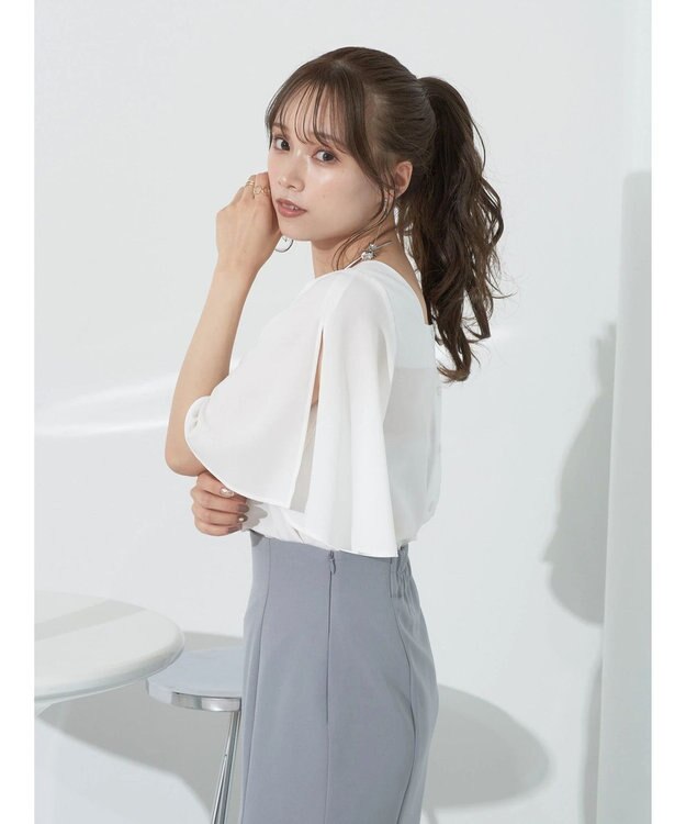 earth music&ecology ２ＷＡＹショルダースリットブラウス Off White