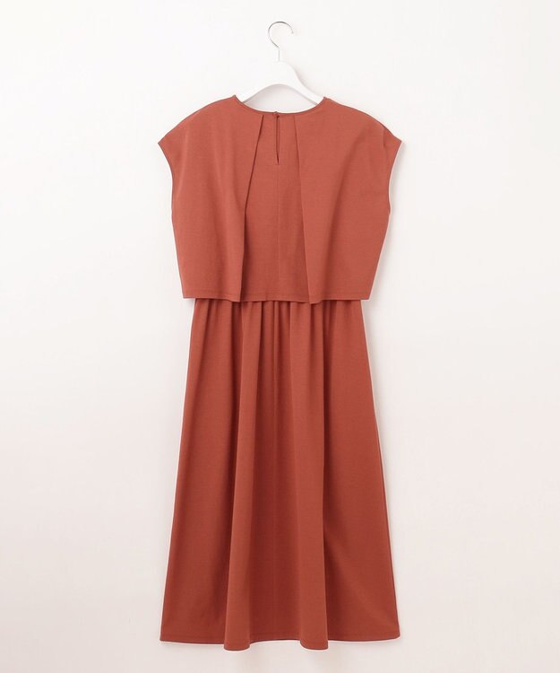 23区 【洗える】ドライコットンジャージー レイヤードワンピース テラコッタ系