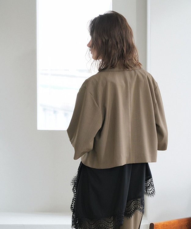 YECCA VECCA ハーフスリーブクロップドジャケット Brown