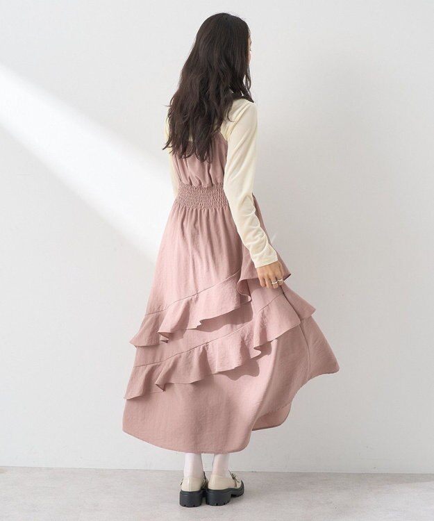 earth music&ecology ラッフルティアードキャミワンピース Pink