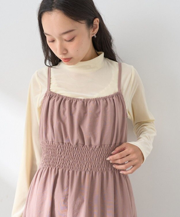 earth music&ecology ラッフルティアードキャミワンピース Pink