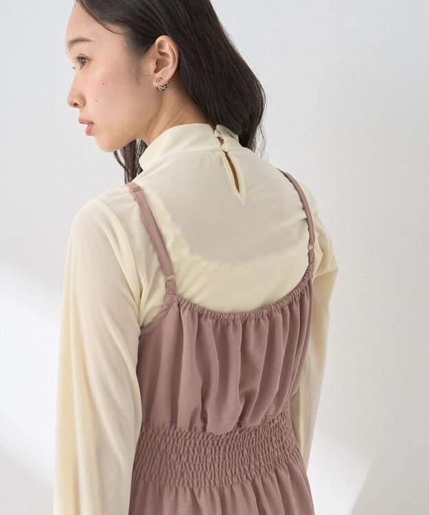 earth music&ecology ラッフルティアードキャミワンピース Pink