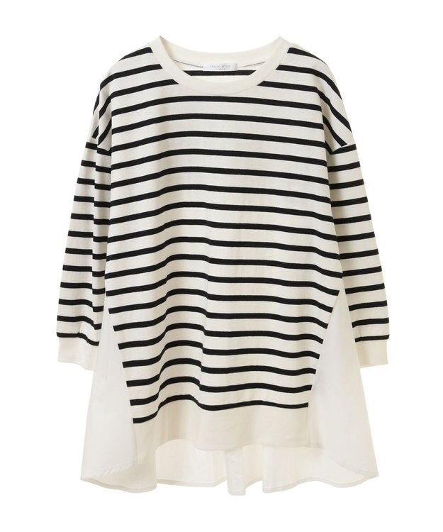 Green Parks 布帛切り替えフレアカットプルオーバー Border