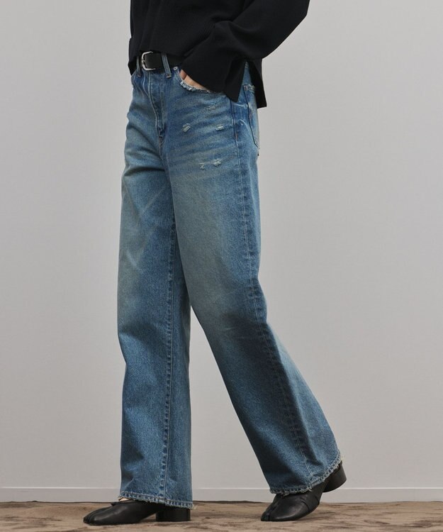 GRACE CONTINENTAL ワイドストレートデニムパンツ インディゴ