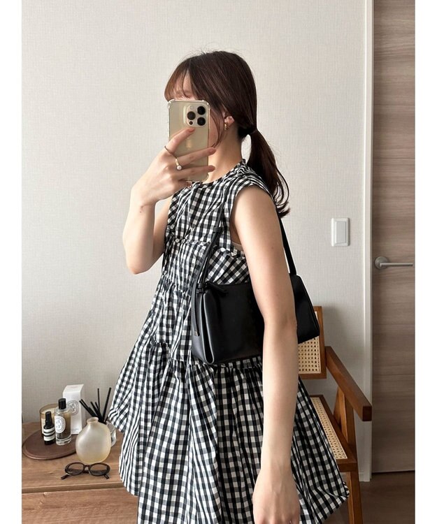 Green Parks コルセット風ミニワンピースⅡ Gingham Check