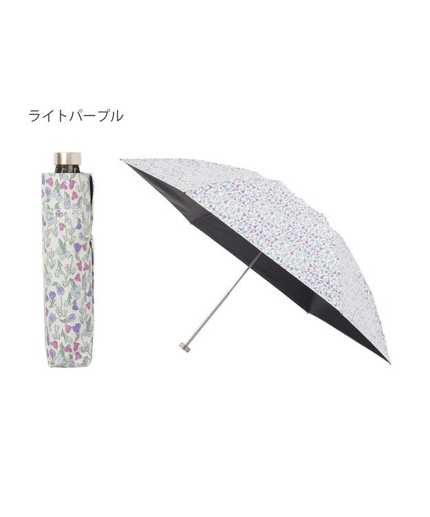 MOONBAT 【 遮光率100％/遮熱/UV/軽量】MACKINTOSH PHILOSOPHY(マッキントッシュフィロソフィー)晴雨兼用日傘 Snowblue Garden Barbrella バーブレラ 折りたたみ傘 フワクール生地使用 ライトパープル