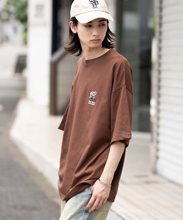 WEGO 【接触冷感/吸水速乾/ユニセックス着用ITEM/SMLサイズ展開】別注BENDAVISクールタッチワンポイントT（SS） ブラウン