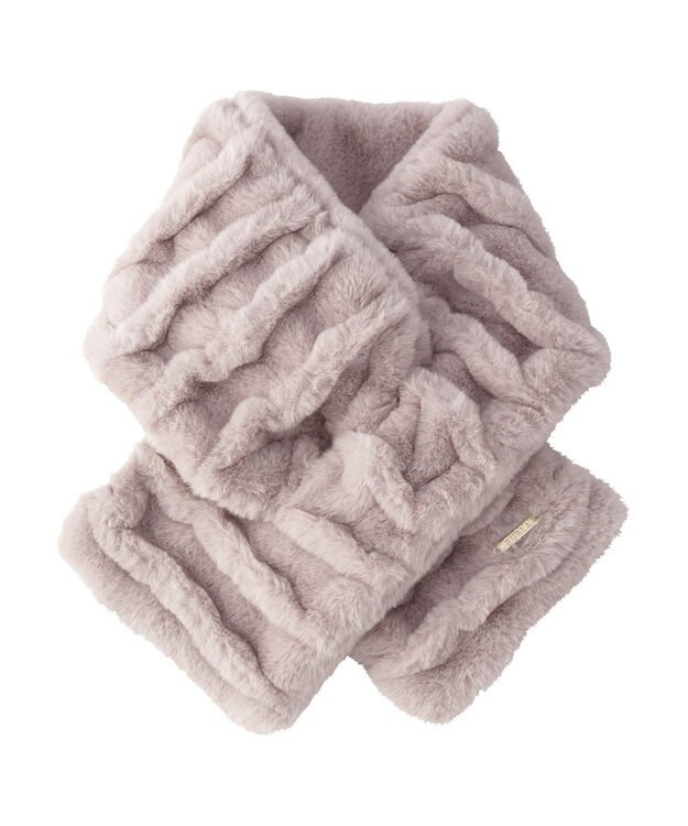 MOONBAT FURLA フェイクファーウェイビーマフラー ライトパープル