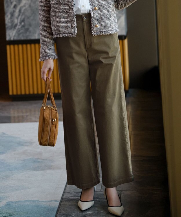 23区 S 【先行予約/Oggi掲載】ストレッチギャバ チノ パンツ カーキ系