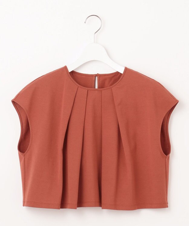 23区 【洗える】ドライコットンジャージー レイヤードワンピース テラコッタ系