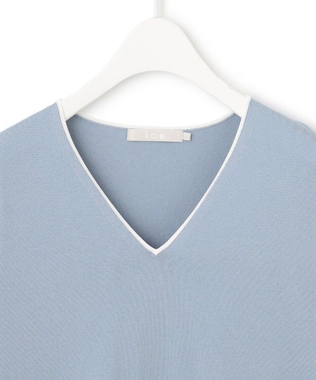 ICB L 【WEB限定カラーあり】 シンセティックハイゲージ 半袖ニット ライトブルー系