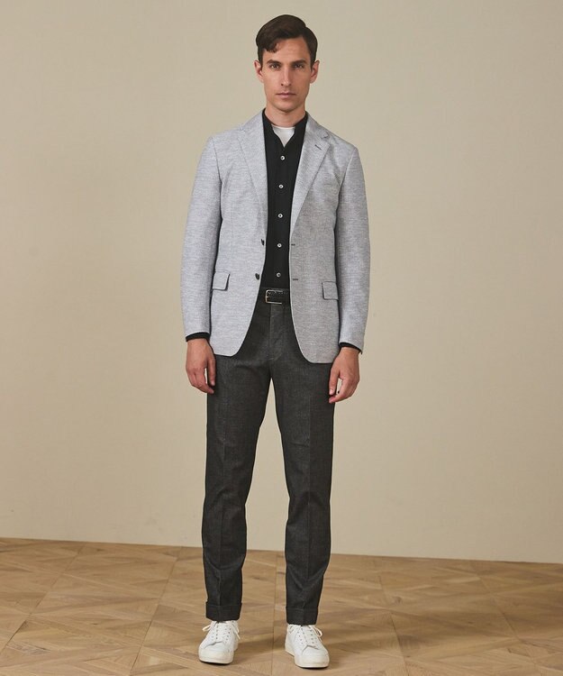 GOTAIRIKU 【シワになりにくい/洗える】ＴＣブロード シャツ_バンドカラー ブラック系