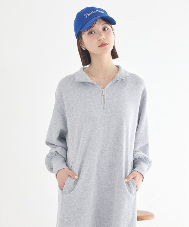 earth music&ecology レイヤーヘムワンピース Gray Mixture