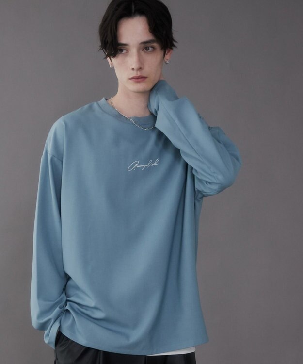 WEGO 【セットアイテム/軽量/シワにならない】ドライポリアンサンブルプルオーバーシャツ（LS） ブルー