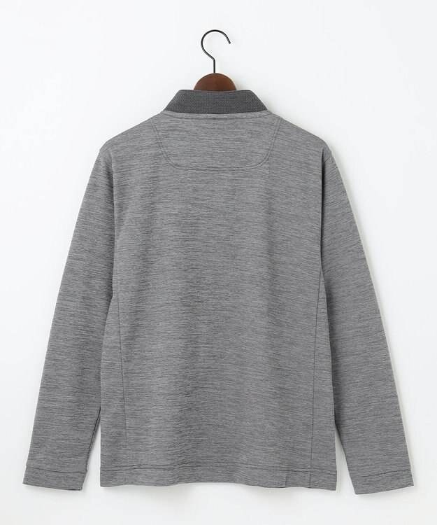 JOSEPH ABBOUD MOUNTAIN 【ソフト/吸水速乾/ライナードッキング対応】メランジバック メッシュ ジップ カットソー グレー系