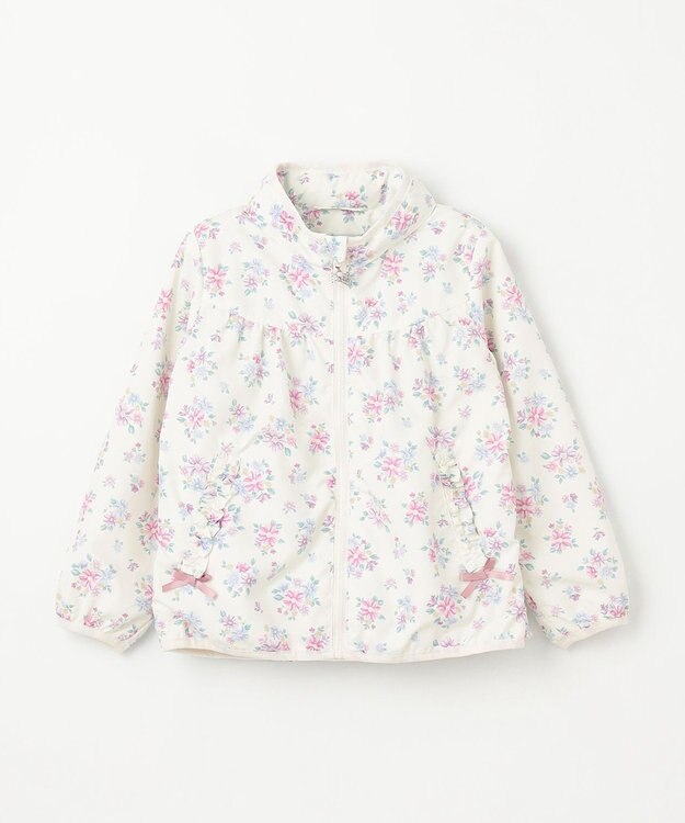 ANY KIDS 裾ペプラム 花柄 ブルゾン エクリュ系