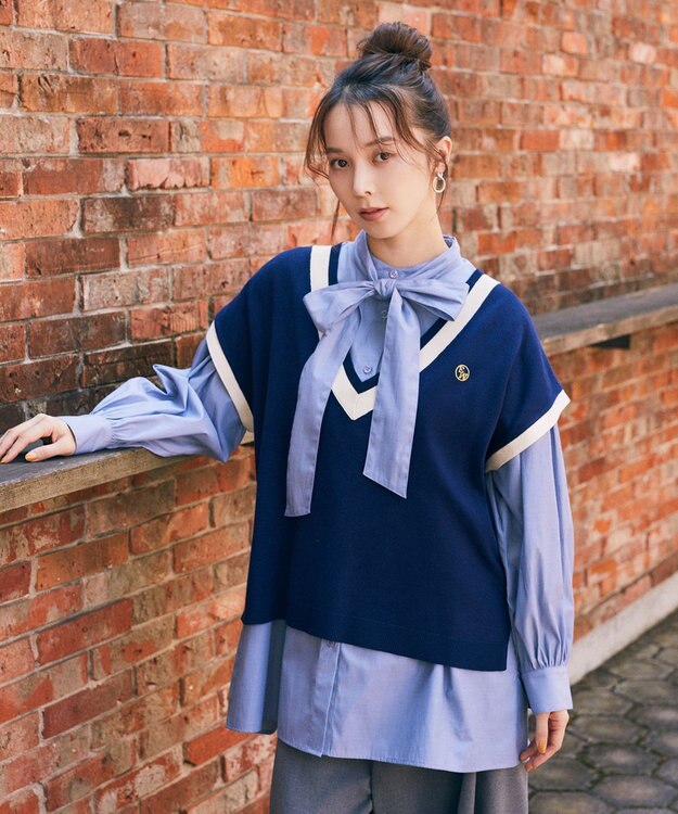 earth music&ecology チルデンライクベスト Navy