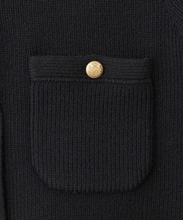 23区 【洗える】コットンリリー ニットジャケット ブラック系