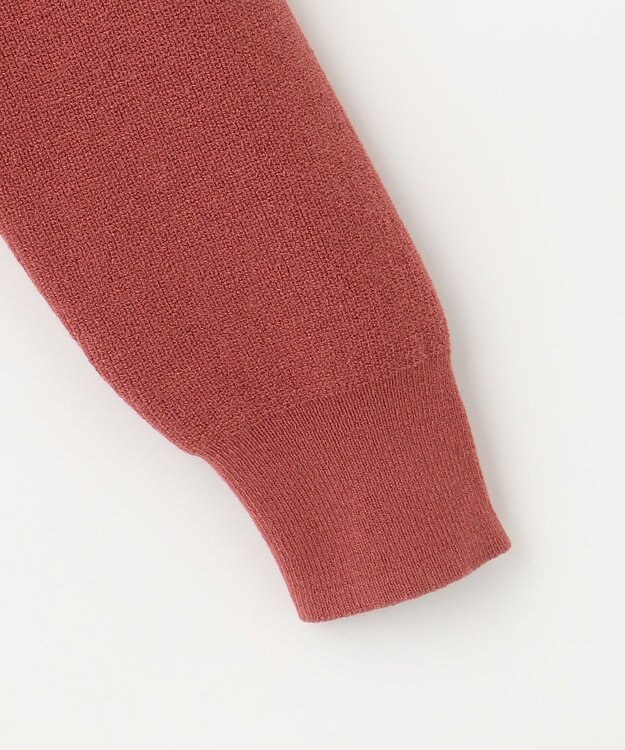 Feroux 【洗える】リボン釦 カーディガンデザインニット レッド系