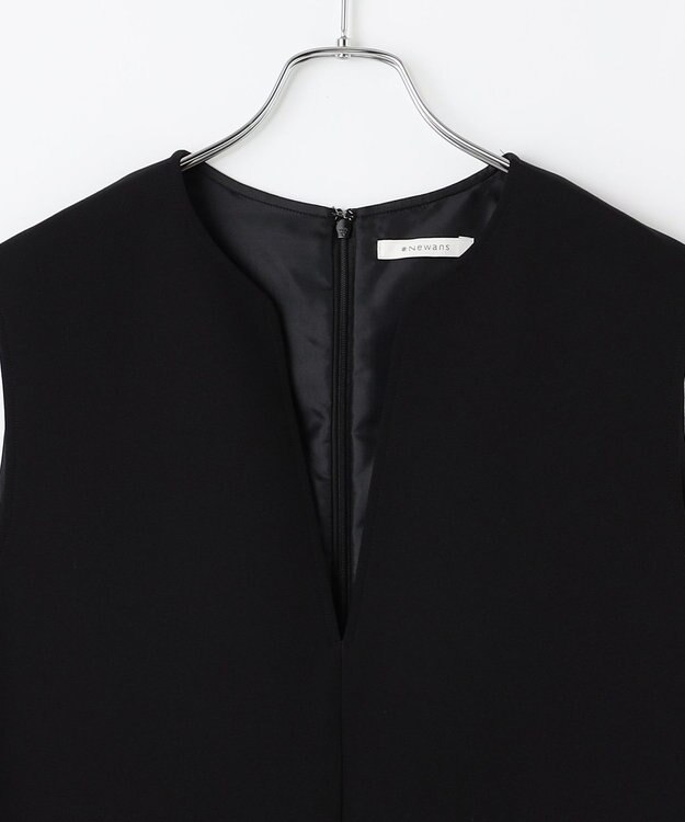 #Newans 【洗濯機可】キーネックジャンパースカート ブラック