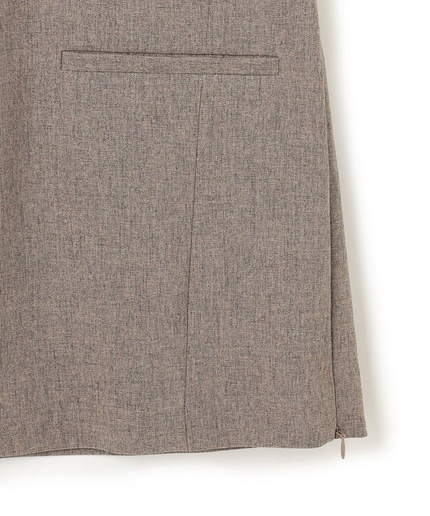 uncrave ウォッシャブルウールライクツイル ジレ シャンブレーチャコール