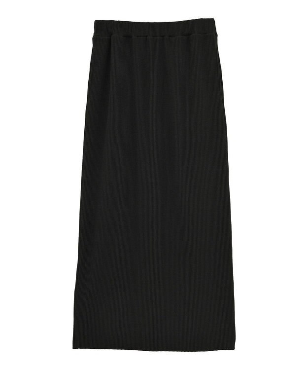 earth music&ecology セルフカットテレコナロースカート Black