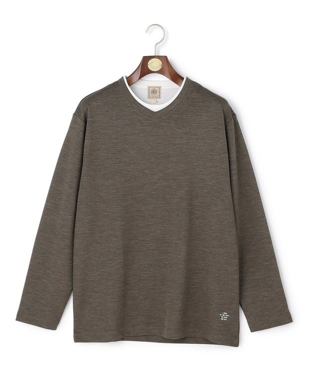J.PRESS MEN 【WEB・一部店舗限定】フェイクレイヤード ロングスリーブTシャツ カーキ系
