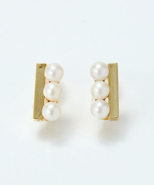 Phoebe 【痛くないシリーズ/金属アレルギー対応】パール＆バーライトフィットイヤリング　ゴールド ゴールド