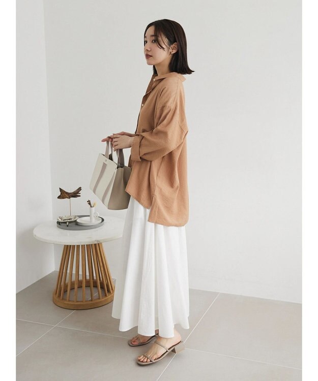 Green Parks インド綿 ボリュームポプリンスカートII Off White