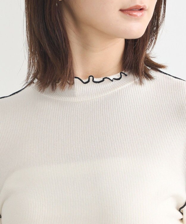 earth music&ecology メローハイネックプルオーバー Ivory