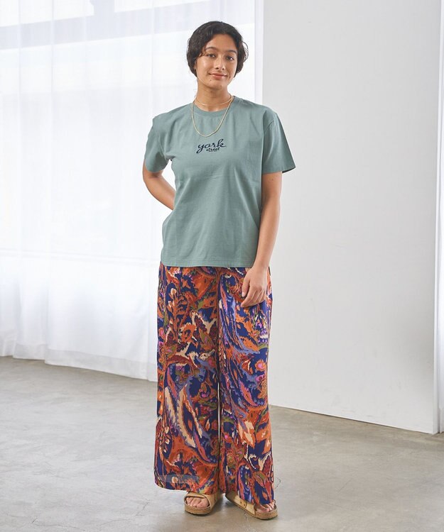 J.PRESS YORK STREET 【WOMEN】ベーシックロゴ Tシャツ ライトグリーン系