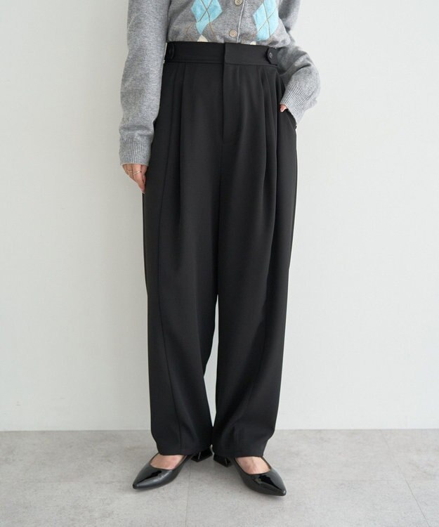 earth music&ecology タックコクーンパンツ Black