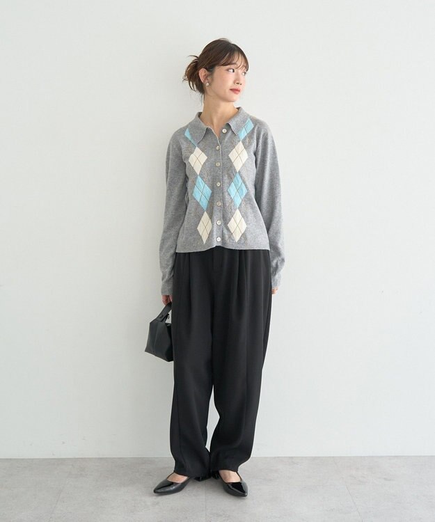 earth music&ecology タックコクーンパンツ Black